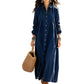✨ Effortless Everyday Style | Women's Relaxed-Fit Button-Front Maxi Dress