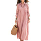 ✨ Effortless Everyday Style | Women's Relaxed-Fit Button-Front Maxi Dress