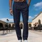 Men's Straight-Leg Dress Pants with Drawstring