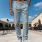 Men's Straight-Leg Dress Pants with Drawstring