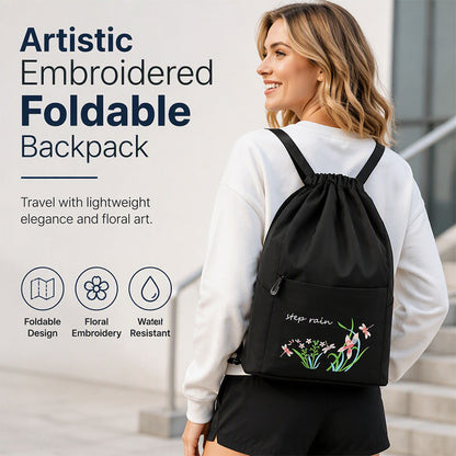 🎒 PACK SMALL. CARRY MORE. | Foldable Embroidered Backpack -50%