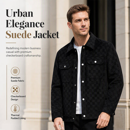 ✨ DISTINCTIVE EVERYDAY STYLE | Men's Faux-Suede Checkerboard Jacket -50%