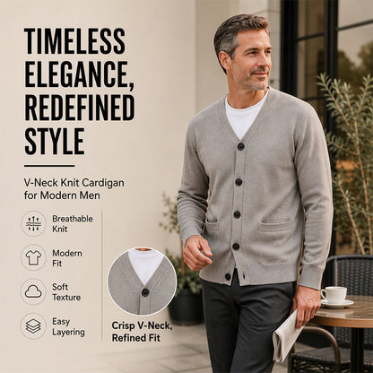 🧶 ELEVATED EVERYDAY COMFORT | Men's V-Neck Knit Cardigan -50%