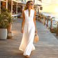 🤍 EFFORTLESS SUMMER ELEGANCE | Deep V-Neck Maxi Dress -50%
