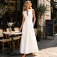 🤍 EFFORTLESS SUMMER ELEGANCE | Deep V-Neck Maxi Dress -50%