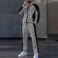 ☁️ All-Day Comfort | Men's Colour-Block Zip-Up Hoodie & Jogger Set