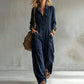 ✨ Effortless Everyday Style | Women's Wide-Leg Cargo Jumpsuit with Pockets