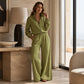 ✨ Elevated Comfort | Women's Zip-Up Cardigan & Wide-Leg Trousers Set