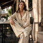 ✨ Elevated Comfort | Women's Zip-Up Cardigan & Wide-Leg Trousers Set