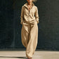 ✨ Elevated Comfort | Women's Zip-Up Cardigan & Wide-Leg Trousers Set