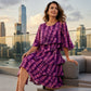 🌸 Feel-Good Style | Women's Floral Print Ruffle Midi Dress