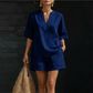 ✨ Effortless Everyday Style | Women's V-Neck Top & Wide-Leg Shorts Set