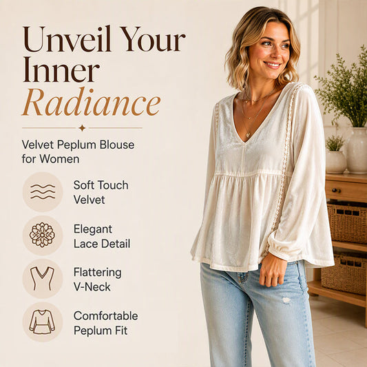 ✨ Elevated Comfort | Women's Elegant V-Neck Velvet Top