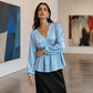 ✨ Elevated Comfort | Women's Elegant V-Neck Velvet Top