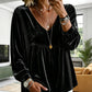 ✨ Elevated Comfort | Women's Elegant V-Neck Velvet Top