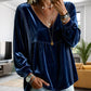 ✨ Elevated Comfort | Women's Elegant V-Neck Velvet Top