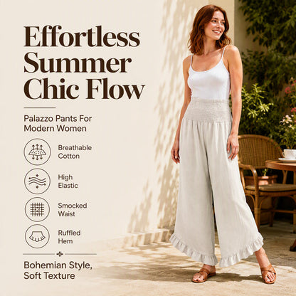 ✨ Easy Everyday Comfort | Women's High-Waisted Cotton-Linen Trousers