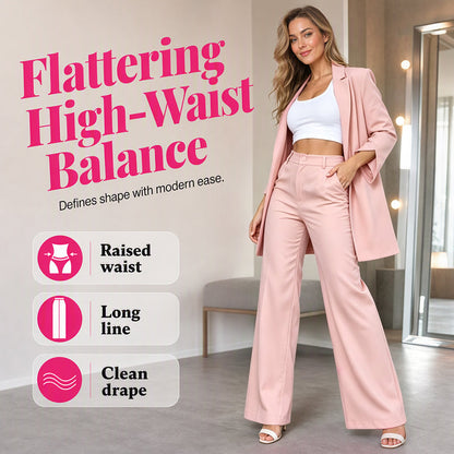 ✨ Effortless Elegance | Women's Blazer & Straight-Leg Trousers Set