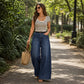✨ Effortless Everyday Style | Women's High-Waisted Wide-Leg Jeans with Pockets