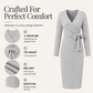 ✨ Elevated Comfort | Women's V-Neck Ribbed Knit Tie-Wrap Dress