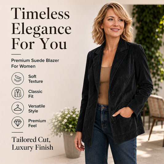 ✨ Elevated Comfort | Women's Suede Blazer Jacket