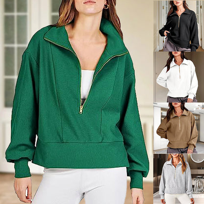 🔥2023 popular hot sale🔥 women's loose zipper collar coat